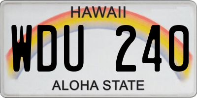 HI license plate WDU240