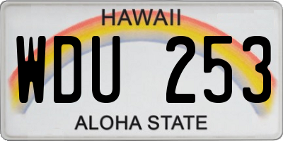 HI license plate WDU253