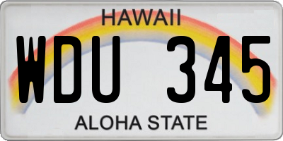 HI license plate WDU345