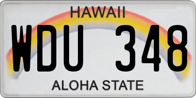 HI license plate WDU348