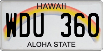 HI license plate WDU360