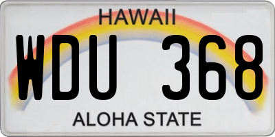 HI license plate WDU368
