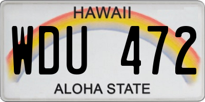 HI license plate WDU472