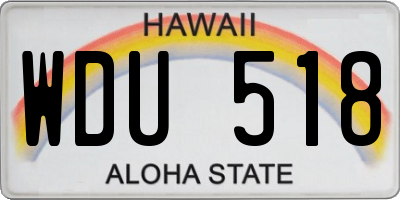 HI license plate WDU518