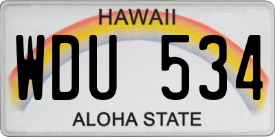 HI license plate WDU534