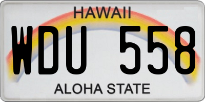 HI license plate WDU558