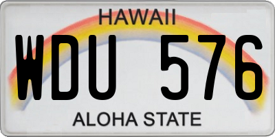 HI license plate WDU576
