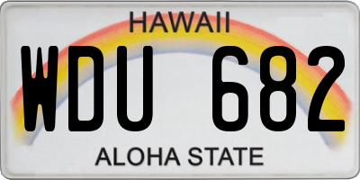 HI license plate WDU682