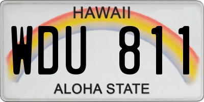 HI license plate WDU811