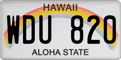 HI license plate WDU820
