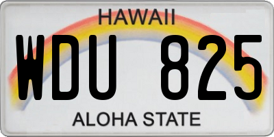 HI license plate WDU825