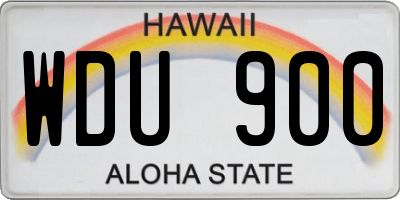 HI license plate WDU900