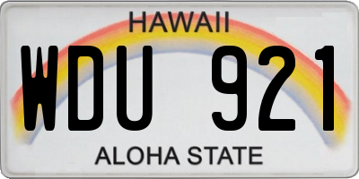 HI license plate WDU921