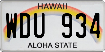 HI license plate WDU934