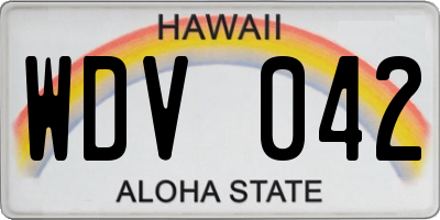 HI license plate WDV042