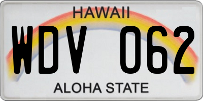 HI license plate WDV062