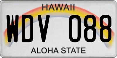 HI license plate WDV088