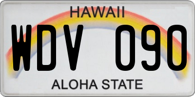HI license plate WDV090