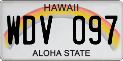 HI license plate WDV097