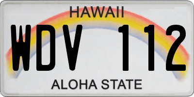 HI license plate WDV112