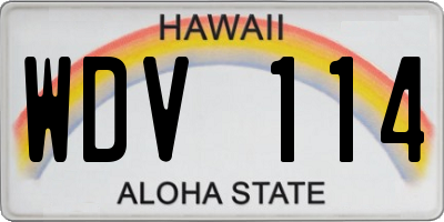 HI license plate WDV114