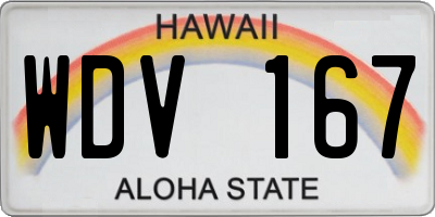 HI license plate WDV167