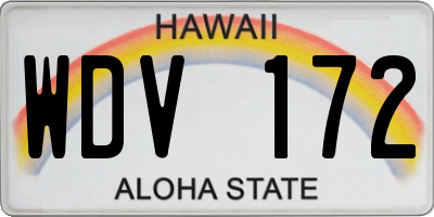 HI license plate WDV172