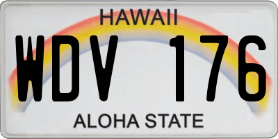 HI license plate WDV176