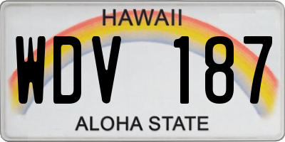 HI license plate WDV187