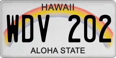 HI license plate WDV202