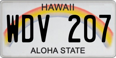 HI license plate WDV207