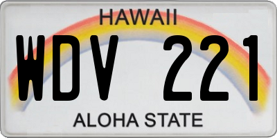 HI license plate WDV221