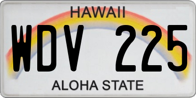 HI license plate WDV225