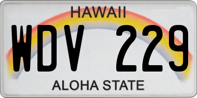 HI license plate WDV229