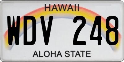 HI license plate WDV248