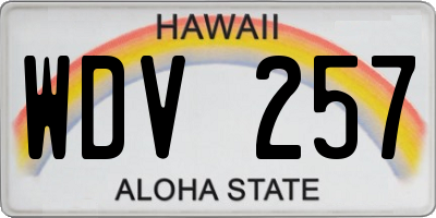 HI license plate WDV257