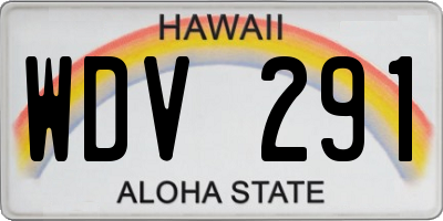 HI license plate WDV291