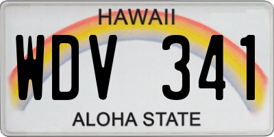 HI license plate WDV341