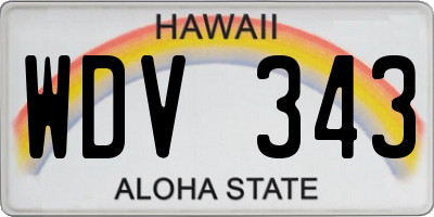 HI license plate WDV343