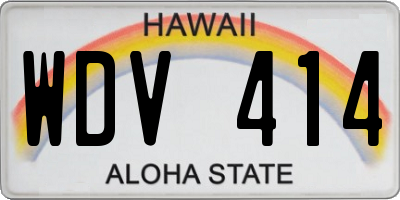 HI license plate WDV414