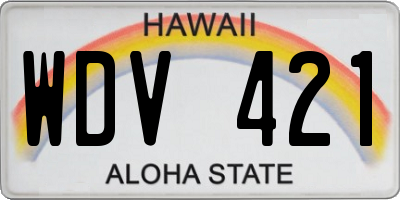 HI license plate WDV421