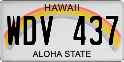 HI license plate WDV437