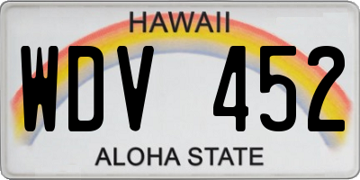 HI license plate WDV452