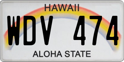 HI license plate WDV474