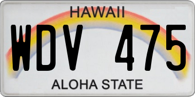 HI license plate WDV475
