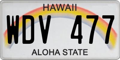 HI license plate WDV477