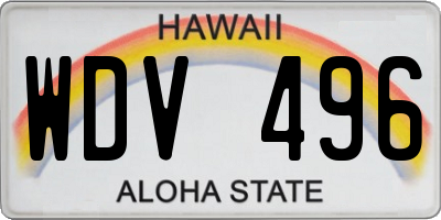 HI license plate WDV496