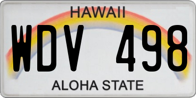 HI license plate WDV498