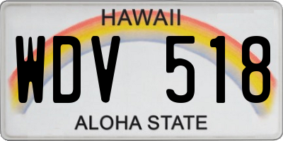 HI license plate WDV518