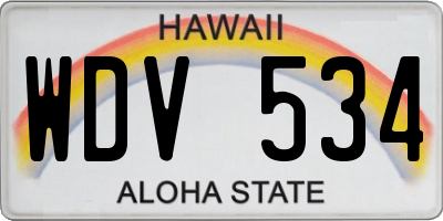 HI license plate WDV534
